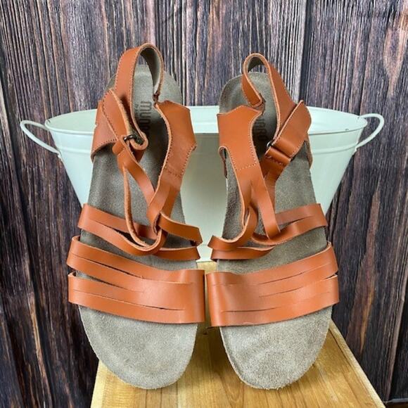 Munro Shoes - Munro Womens Brown Leather Kaya Sandals Size 9.5
